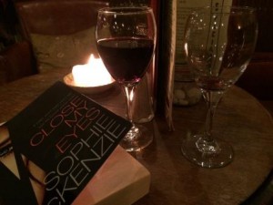 Wine, book, candlelight + enough light to read by...perfect.