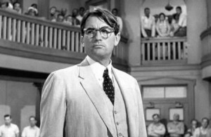 Gregory Peck as Atticus surveys the state of his case.